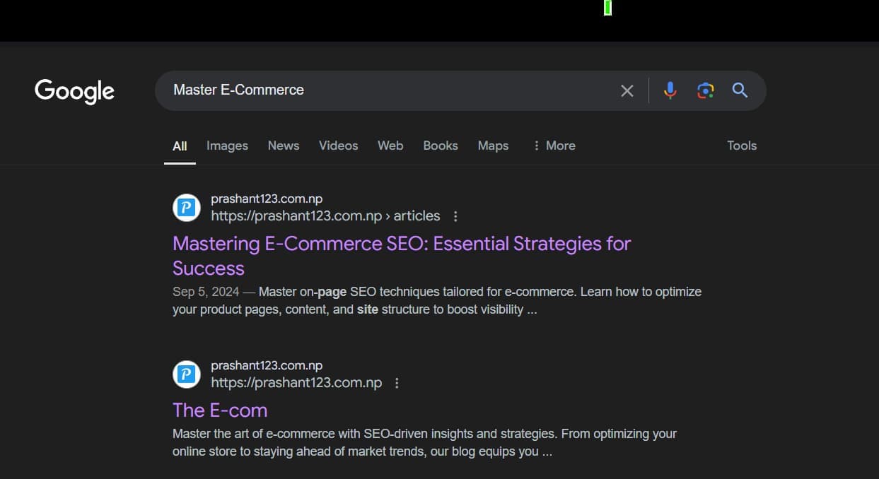search engine result